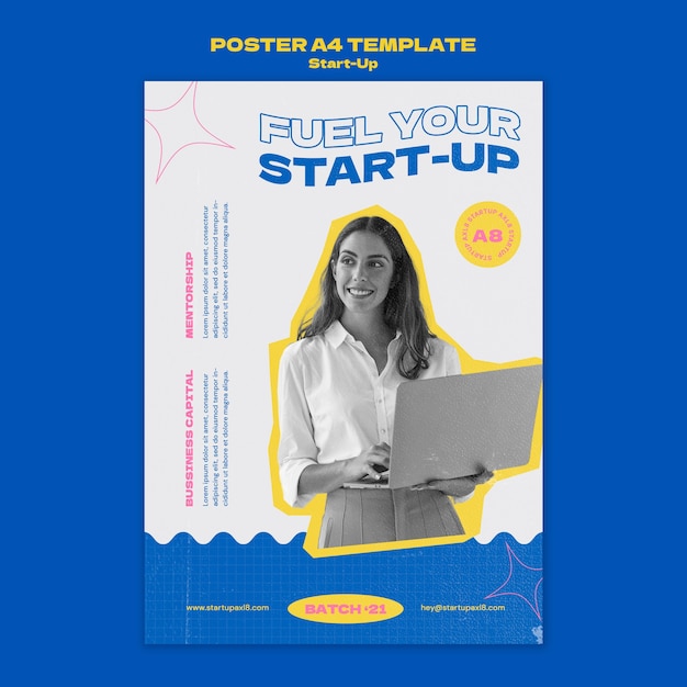Modelo de design de pôster de inicialização