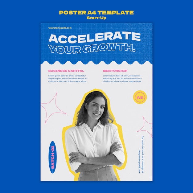 Modelo de design de pôster de inicialização