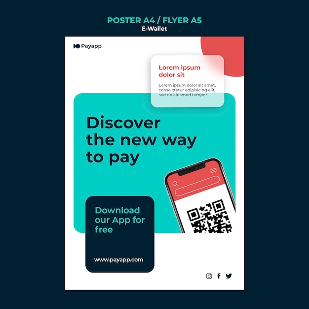 Modelo de design de pôster ewallet