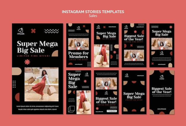 Modelo de design de vendas de histórias do instagram
