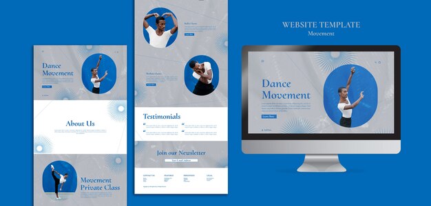 Modelo de design de web de movimento