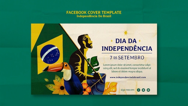 Modelo de design do dia da independência do brasil desenhado à mão