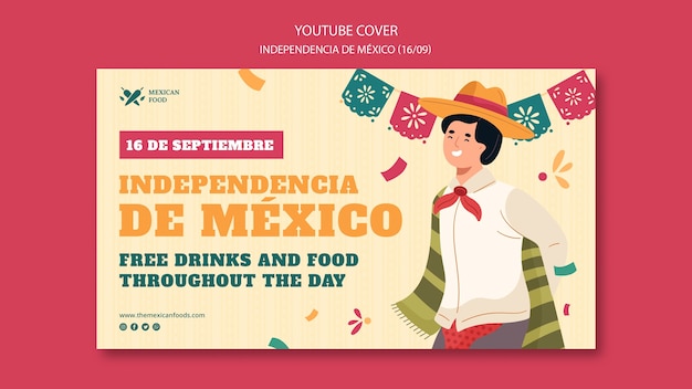 Modelo de design do dia da independência mexicana