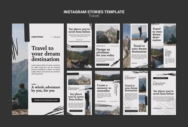 Modelo de design minimalista de histórias do instagram para álbum de recortes
