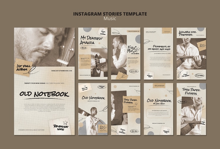 PSD grátis modelo de design musical de histórias do instagram