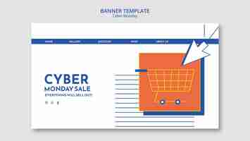 PSD grátis modelo de design plano cyber segunda-feira