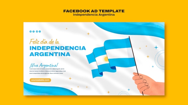 Modelo de design plano de 9 de julho para facebook