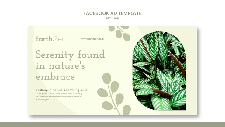 PSD grátis modelo de design plano de conceito de natureza do facebook
