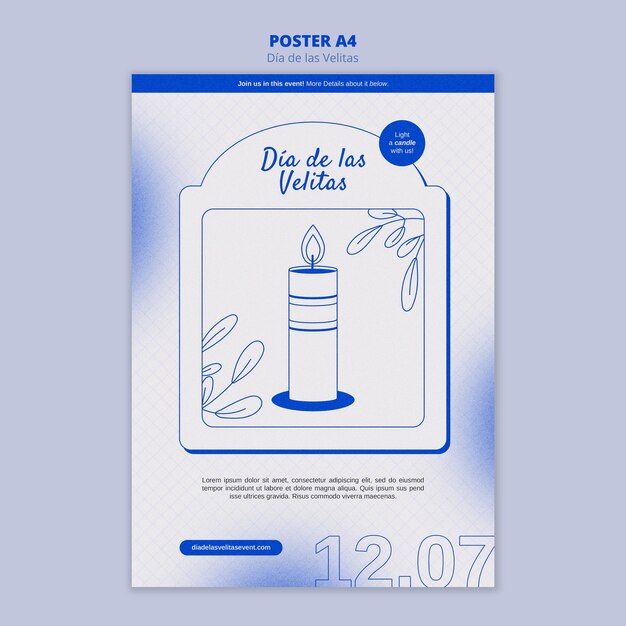 Modelo de design plano dia de la velitas