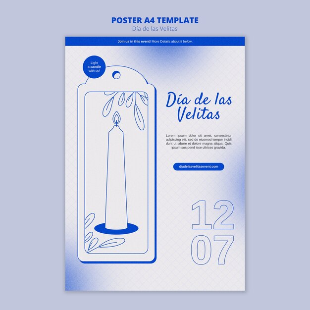Modelo de design plano dia de la velitas