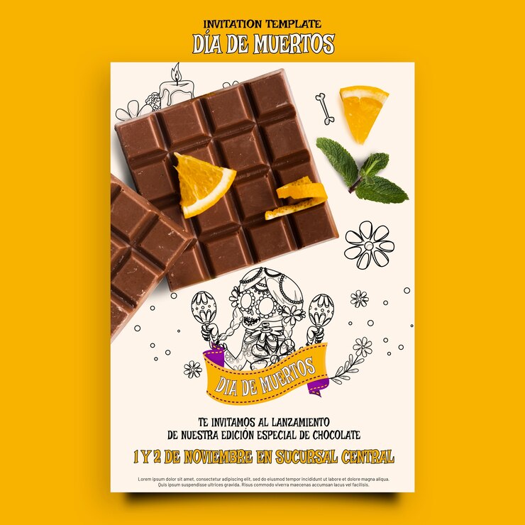 PSD grátis modelo de design plano dia de muertos