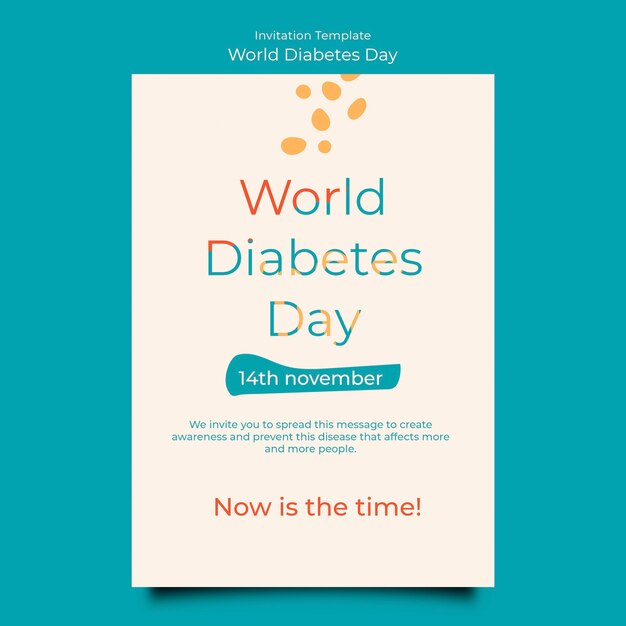 Modelo de design plano do dia mundial da diabetes