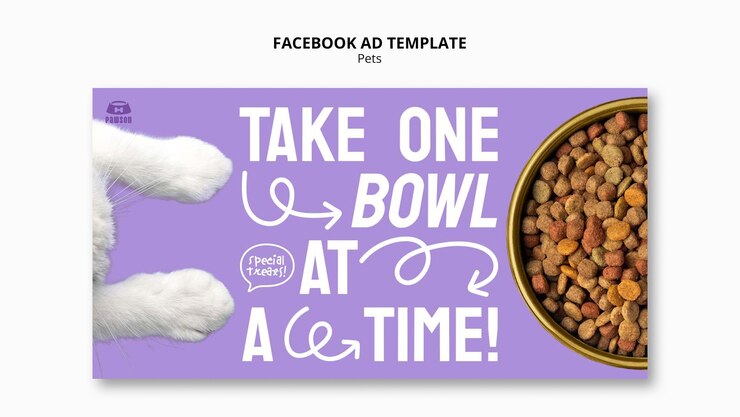 PSD grátis modelo de design plano para cuidados com animais de estimação no facebook