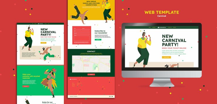 PSD grátis modelo de design plano para web carnaval