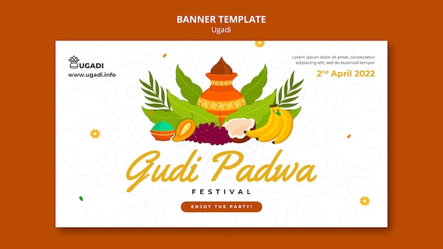 PSD grátis modelo de design plano ugadi