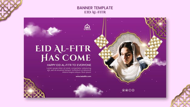 Modelo de design realista eid al-fitr