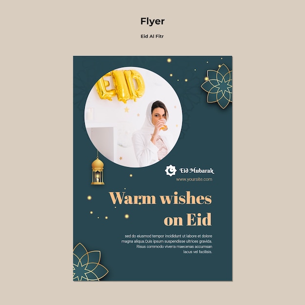 Modelo de design realista eid al-fitr