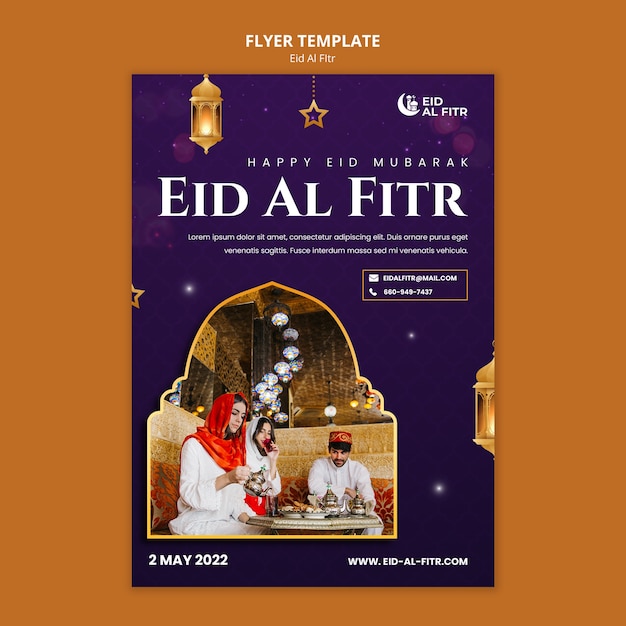 Modelo de design realista eid al-fitr