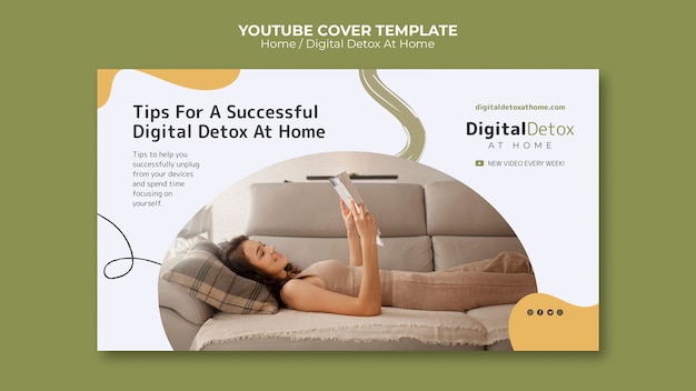 Modelo de desintoxicação digital de design plano em casa