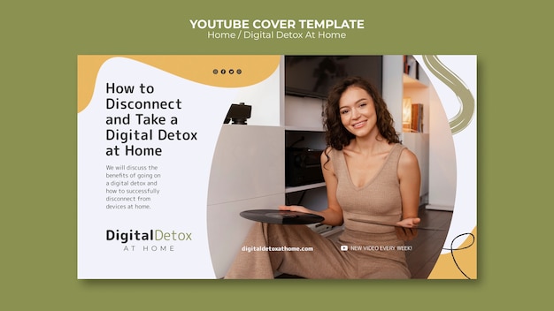 Modelo de desintoxicação digital de design plano em casa