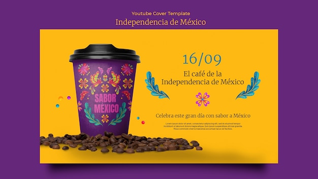 PSD grátis modelo de dia da independência mexicana de design plano