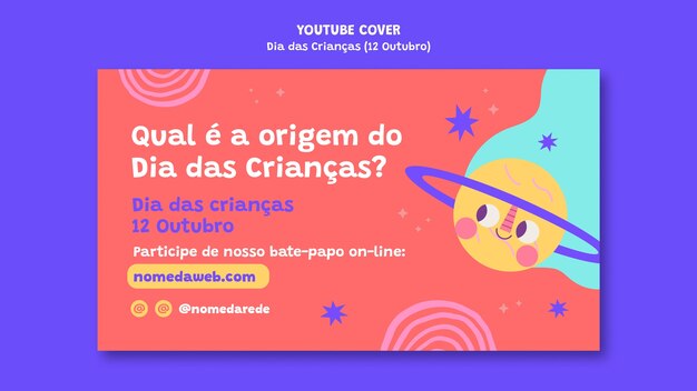 Modelo de dia das crianças de design plano