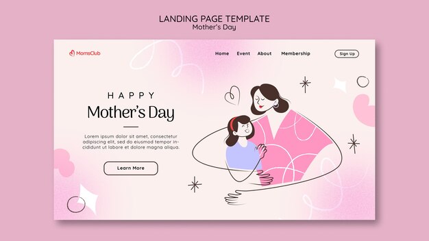 Modelo de dia das mães de design plano