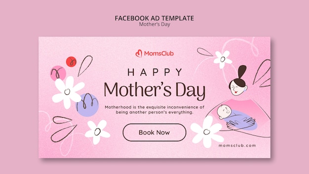 Modelo de dia das mães de design plano