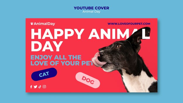 Modelo de dia do animal de design plano