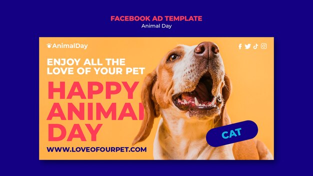 Modelo de dia do animal de design plano