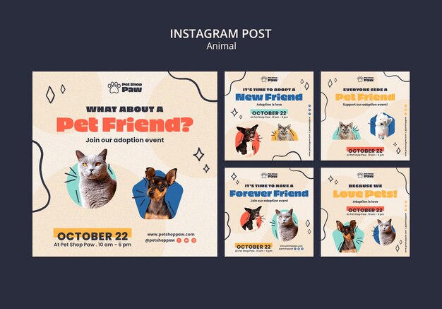 Modelo de dia do animal de design plano