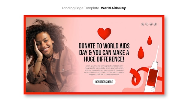 PSD grátis modelo de dia mundial da aids de design plano