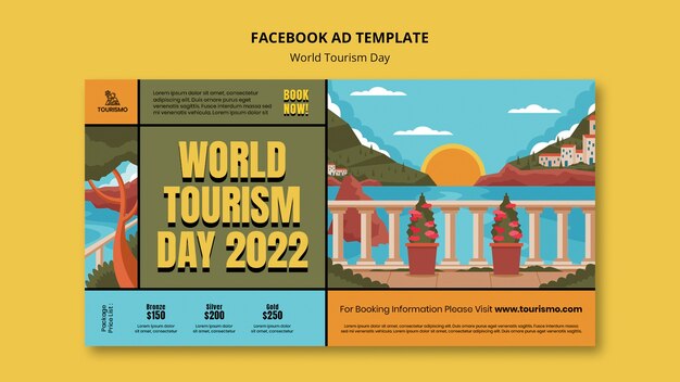 Modelo de dia mundial do turismo de design plano