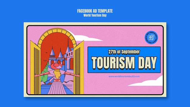 Modelo de dia mundial do turismo de design plano