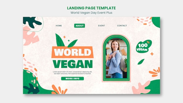 PSD grátis modelo de dia vegano mundial de design plano