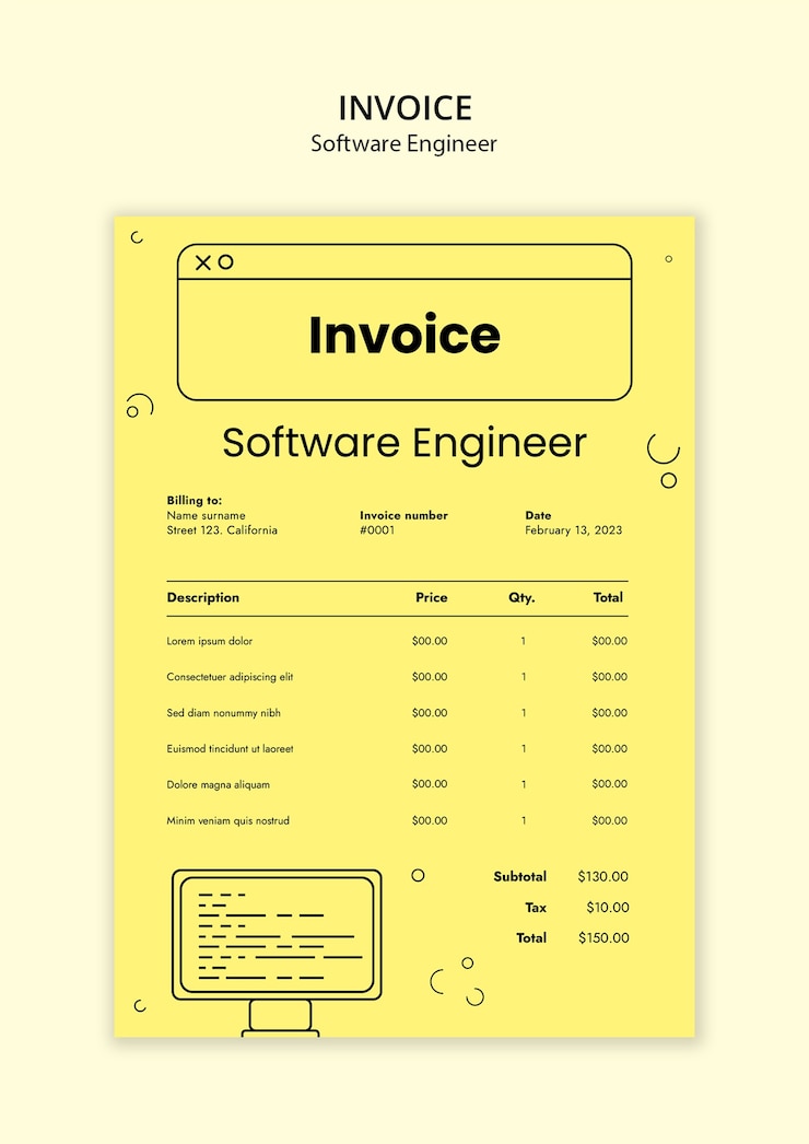 PSD grátis modelo de emprego de engenheiro de software
