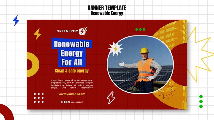 PSD grátis modelo de energia renovável de design plano