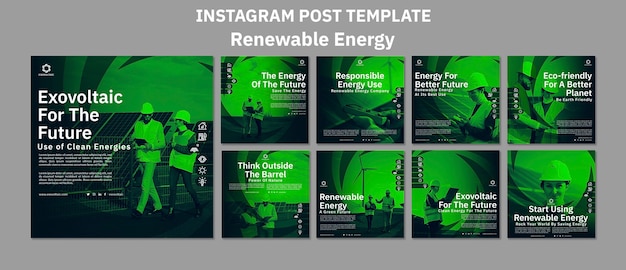 Modelo de energia renovável de design plano