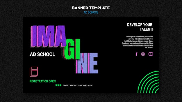 Modelo de escola de anúncio de banner