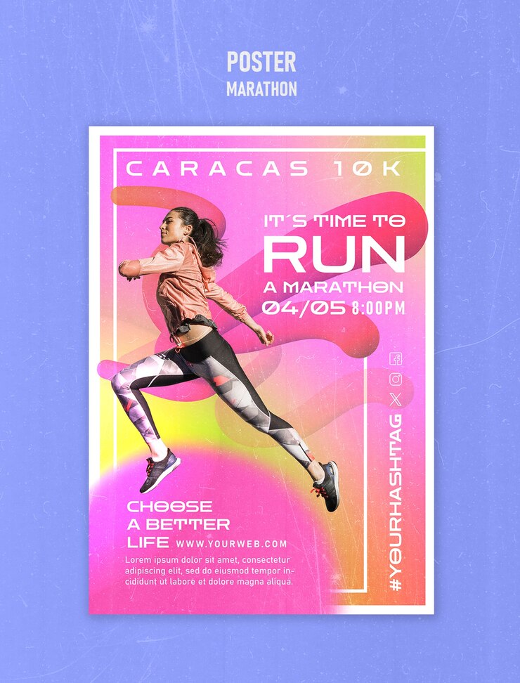 PSD grátis modelo de evento de maratona