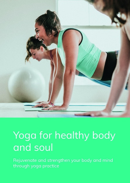 PSD grátis modelo de exercício de ioga psd para estilo de vida saudável para cartaz de anúncio