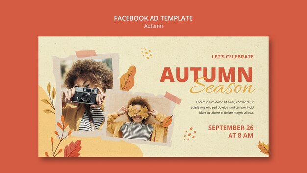 Modelo de facebook da temporada de outono