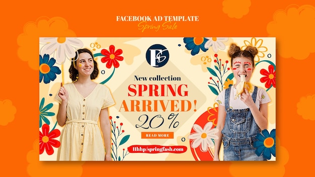 PSD grátis modelo de facebook da temporada de primavera