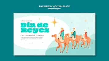 PSD grátis modelo de facebook da tradição de reyes magos