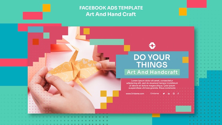 PSD grátis modelo de facebook de artes e artesanato de design plano