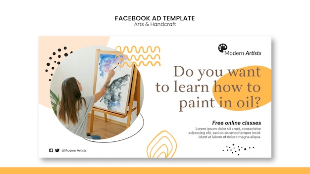 Modelo de facebook de artes e artesanato