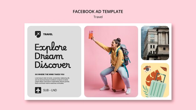 Modelo de Facebook de aventura de viagem