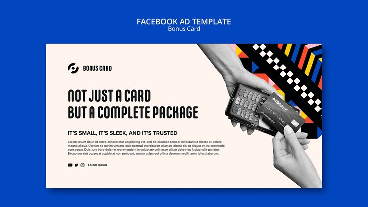 PSD grátis modelo de facebook de cartão de bônus de design plano