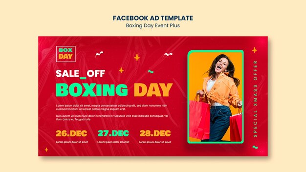 Modelo de facebook de celebração do dia de boxe