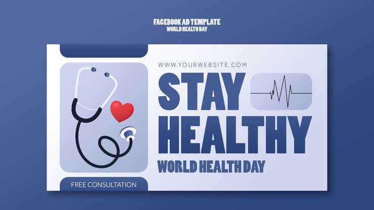 PSD grátis modelo de facebook de celebração do dia mundial da saúde